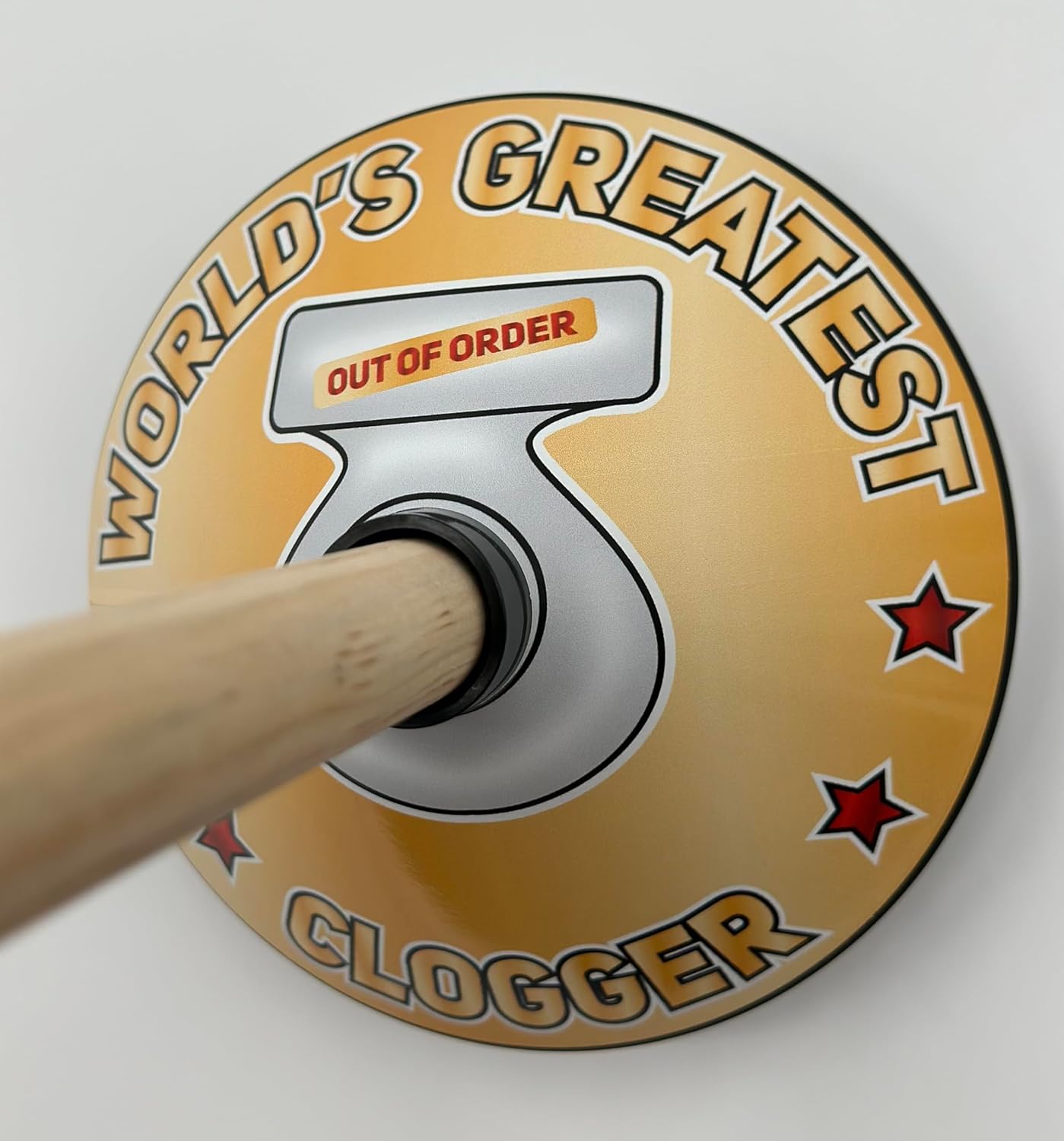 World's Greatest Clogger Plunger - Gag Gift, Novelty Item, White Elephant, Birthday, Joke, or Secret Santa, Funny Bathroom Decor