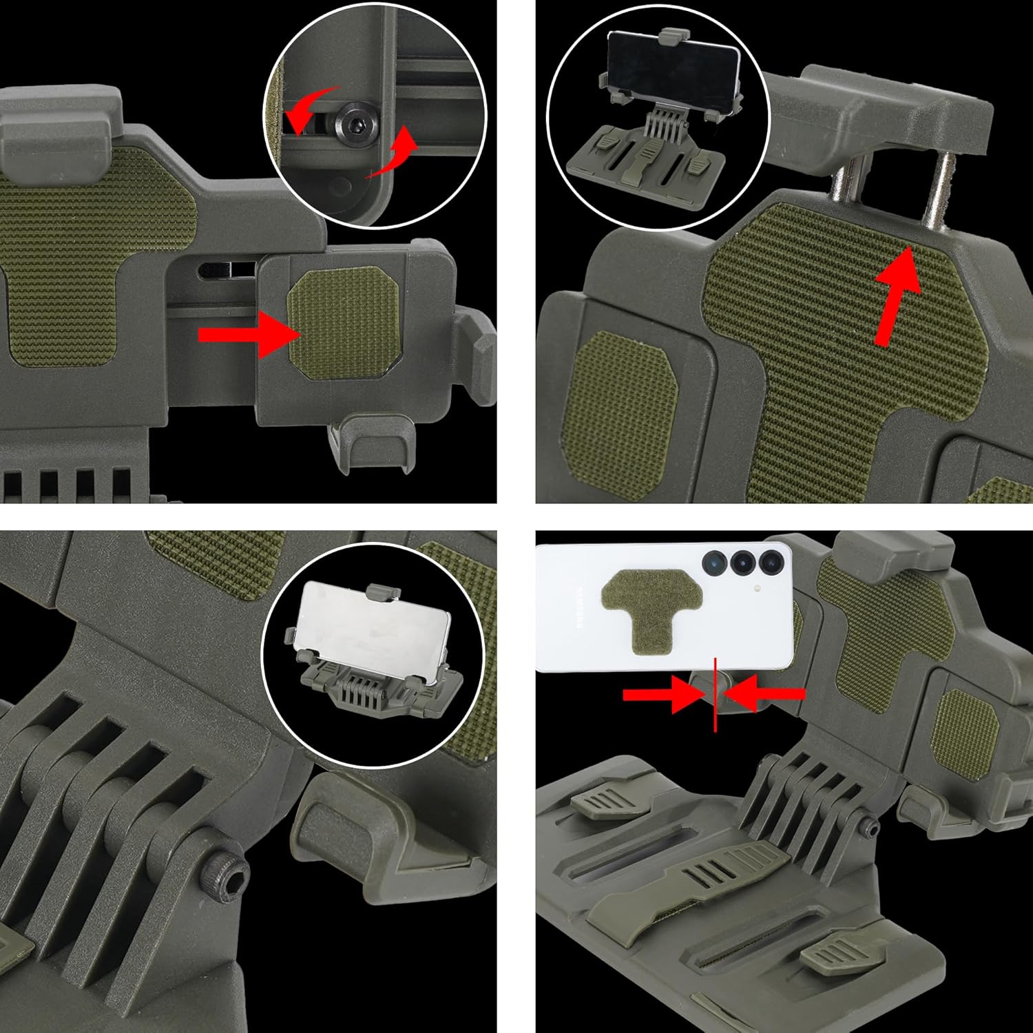 Tactical Phone Holder,MOLLE Phone Chest Mount Holder for 4.7"-7.7" Screens Plate Carrier Phone Mount,Adjust Tactical Gear Plate Carrier Vest Accessories for Tactical,Car,Office