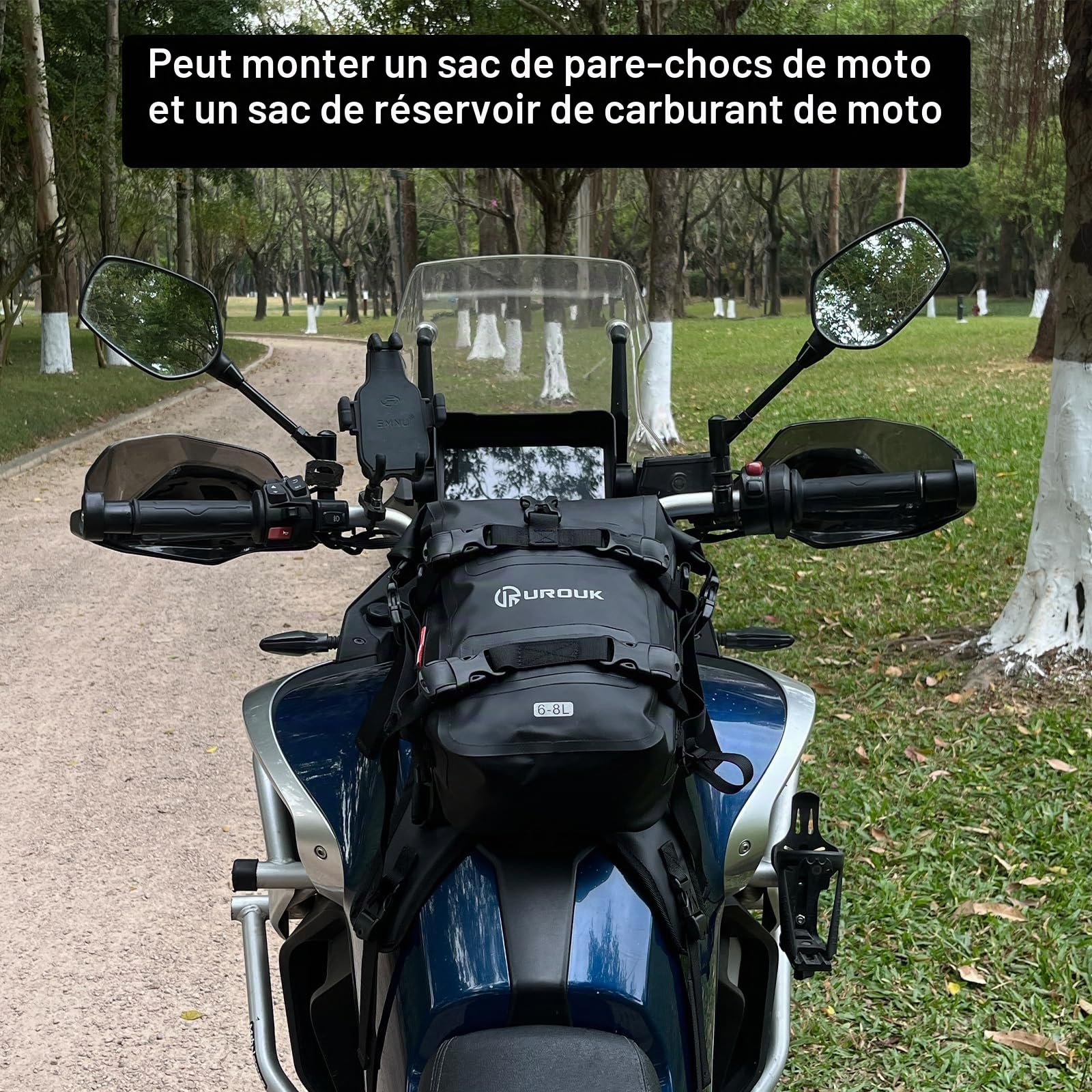 Base de Montage Universelle pour Sac de réservoir de Moto, Couvercle de réservoir pour Sac de réservoir de Carburant/Sac de Pare-Chocs/Sac de Barre de Choc (Tank Mount Waterproof)