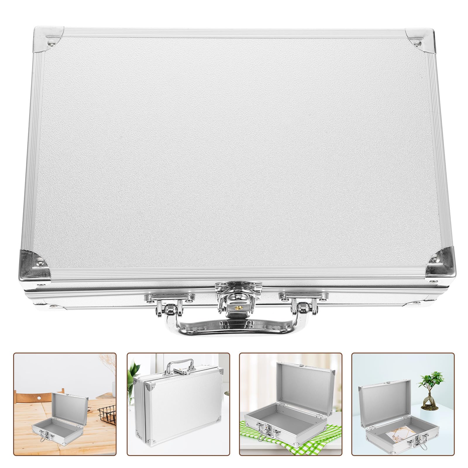 Valigia per Attrezzi in Lega di Alluminio Resistente con Design Versatile e Chiusura Sicura, per Cantieri e Ufficio, Custodia Portatile Pratica e Maneggevole Colore Casuale