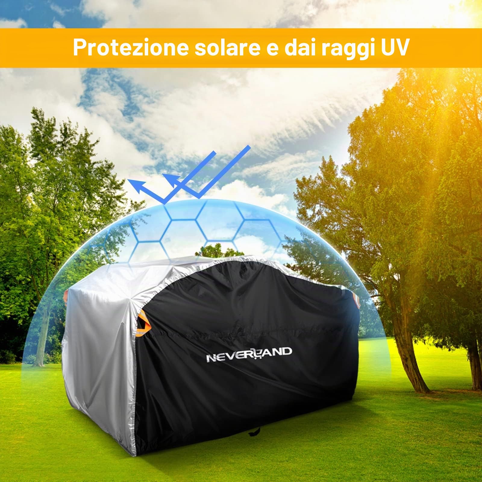 NEVERLAND Copertura impermeabile ATV, resistente agli strappi, 4 ruote, protezione per tutte le condizioni atmosferiche, adatta per la maggior parte delle ATV Quad Bike, 210x120x115cm(XL)