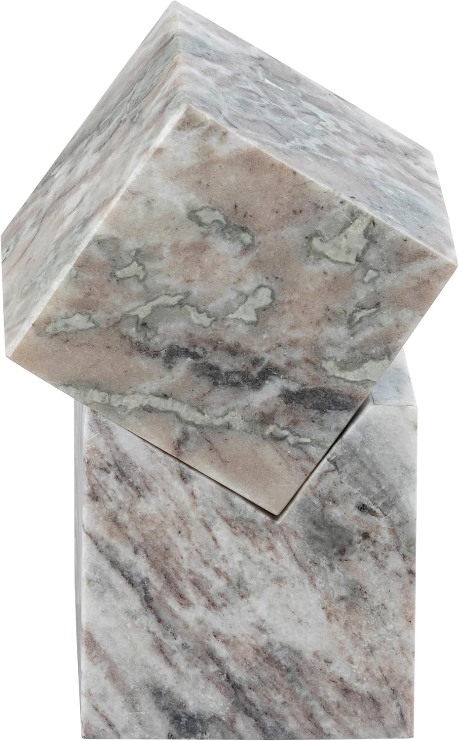 Meridian Furniture Quad Brown Marble Decorative Cube