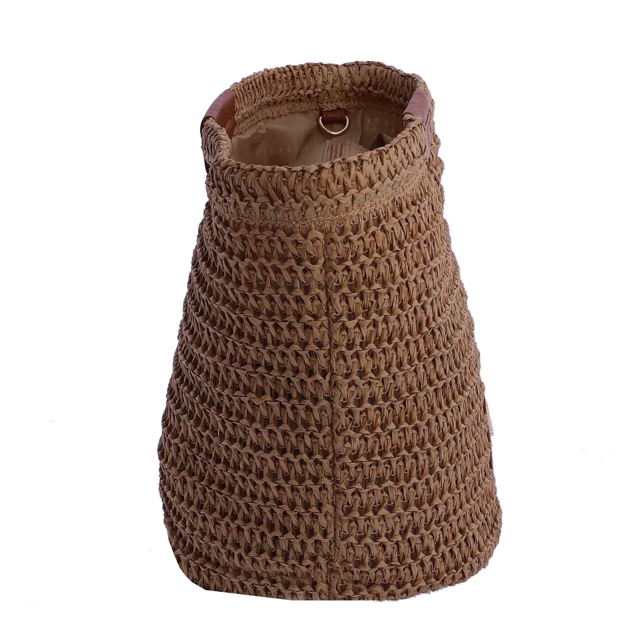 DON ALGODON - Bolso de mano de rafia para mujer - Bolso mano playa mujer - Bolsa playa para mujer Silene