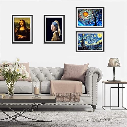 Miniatura 3 de JesMolla Paquete de 4 piezas de pintura de diamante redondo completo 5D por números para adultos, kits de pintura de diamantes de tamaño pequeño