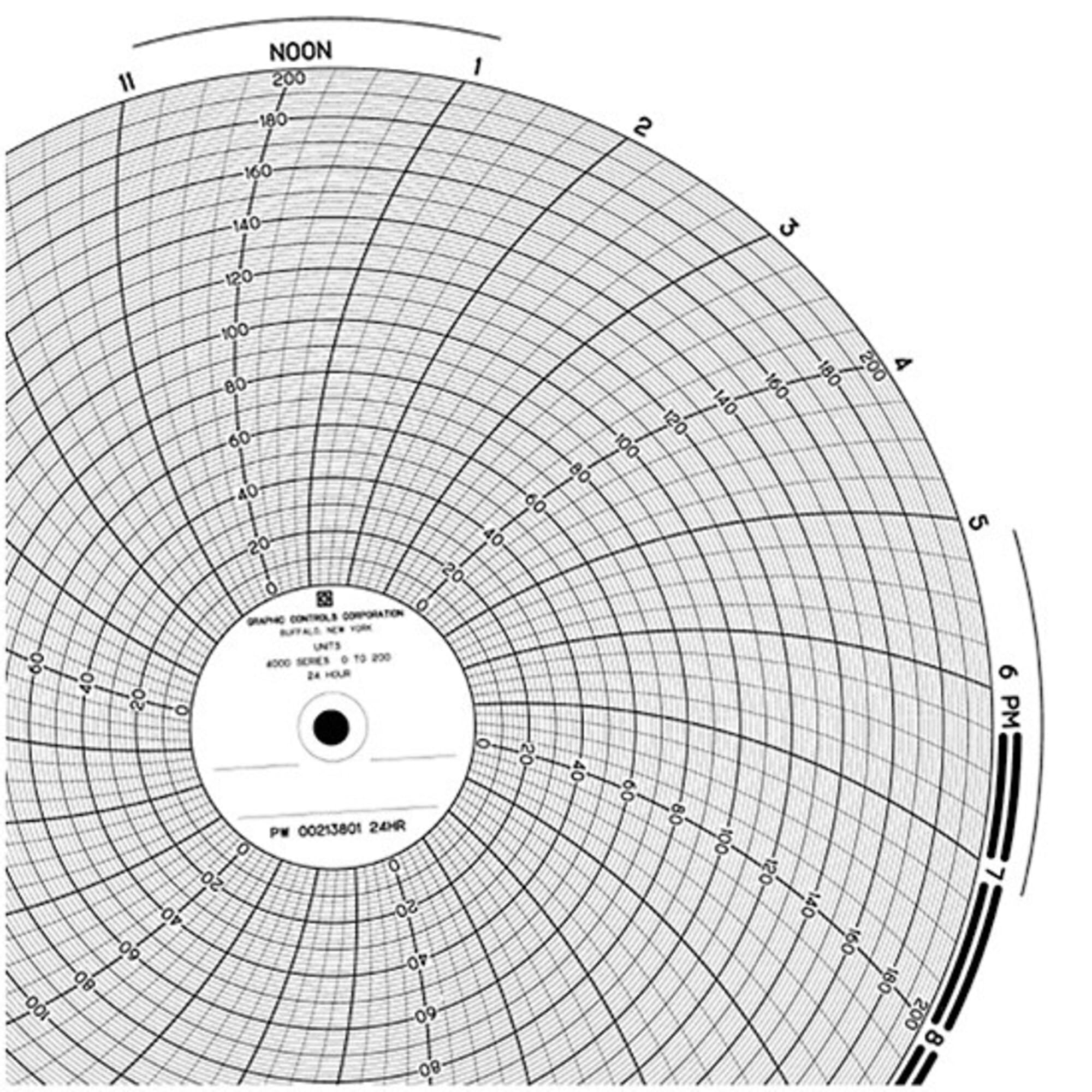 Partlow 10 (in) Circular Chart Recorder Paper, 30 to 230°F, 12 Hours, 100/Box-picture-16