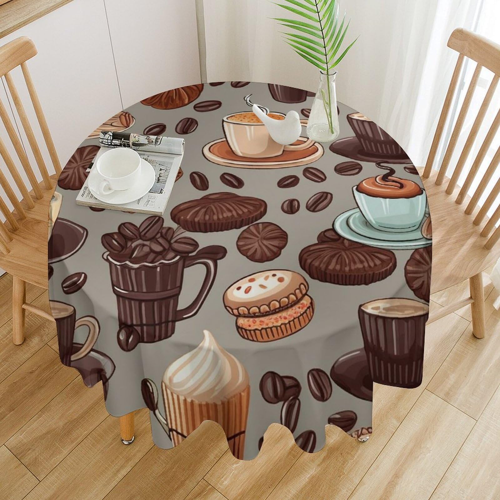 Nappes de table rondes imperméables 152cm anti-huile lavables