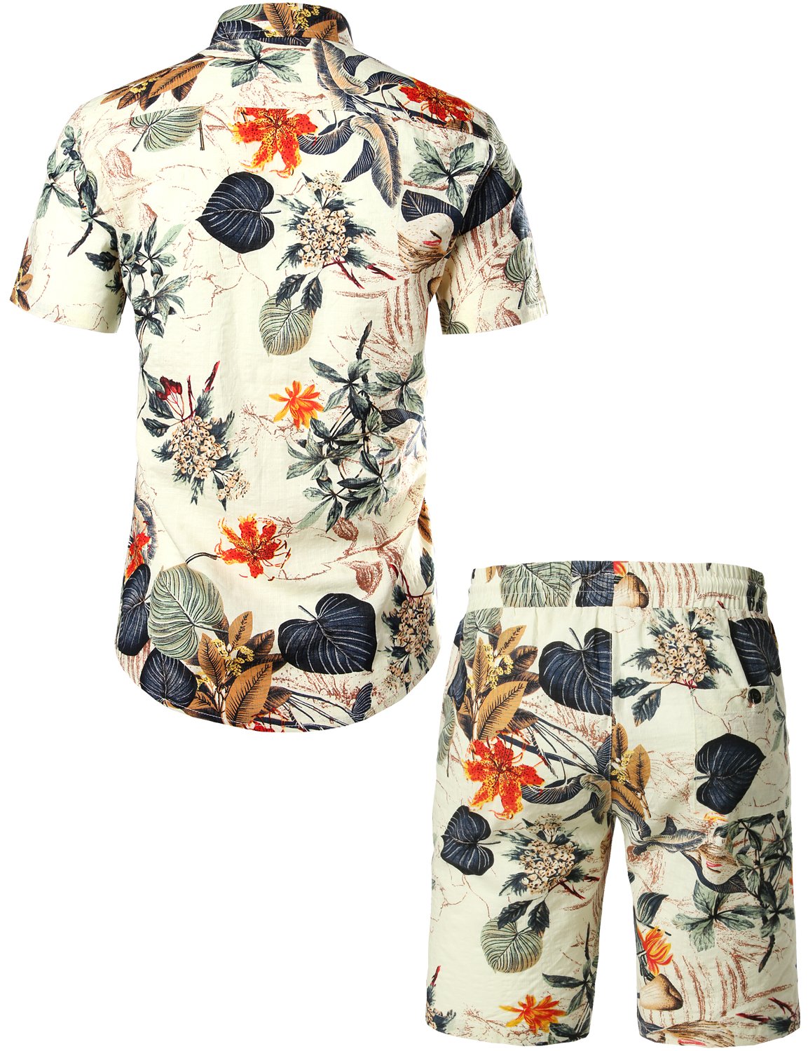 Jogal Camicia hawaiana da uomo, a maniche corte, stile casual, motivo floreale