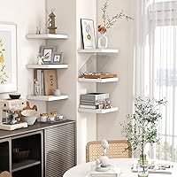 Vista 5 de Square Floating Shelves for Wall 8"W x 8"D x 1.2"H, Small Engineered Wood Wall Shelves with Invisible Brackets for Living Room Bedroom Bathroom