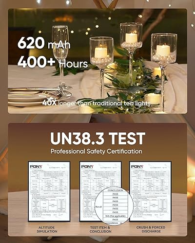 Miniatura 5 de Homemory - Paquete de 12 velas de té LED con temporizador a control remoto, más de 400 horas de parpadeo, velas sin llama con pilas para iluminación