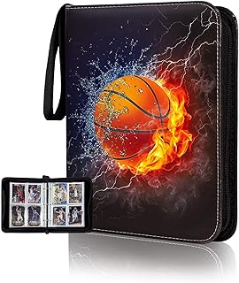 Card Binder Compatible with Basketball Card, Trading Card, MTG and Other TCG, Fits 400 Cards with 50 Removable Pages, Card Holder Collector for Standard Size Card (Yellow)