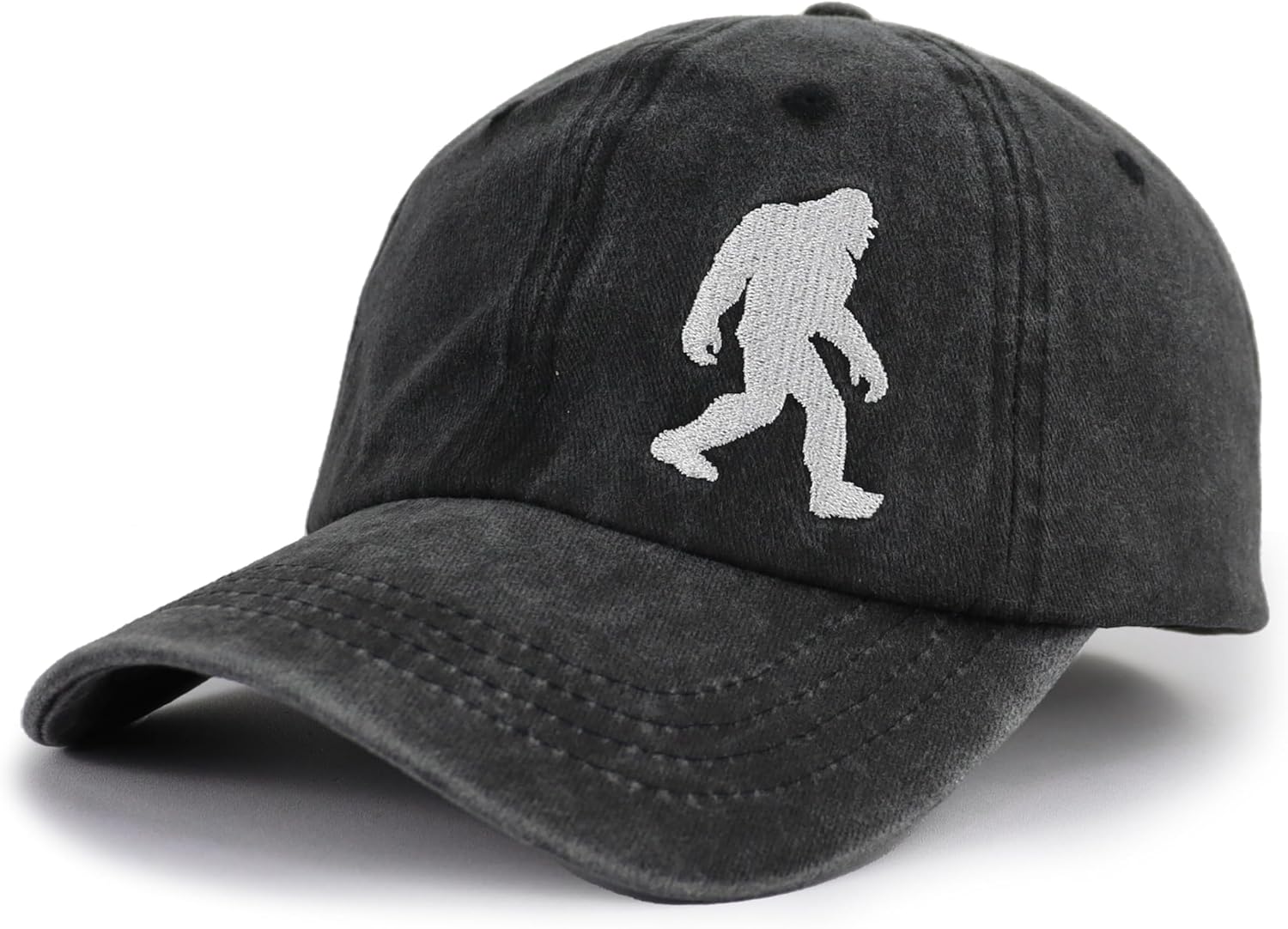 Bigfoot Hat for Men Women, Adjustable Embroidered Cotton Denim Big Foot Sasquatch Baseball Cap