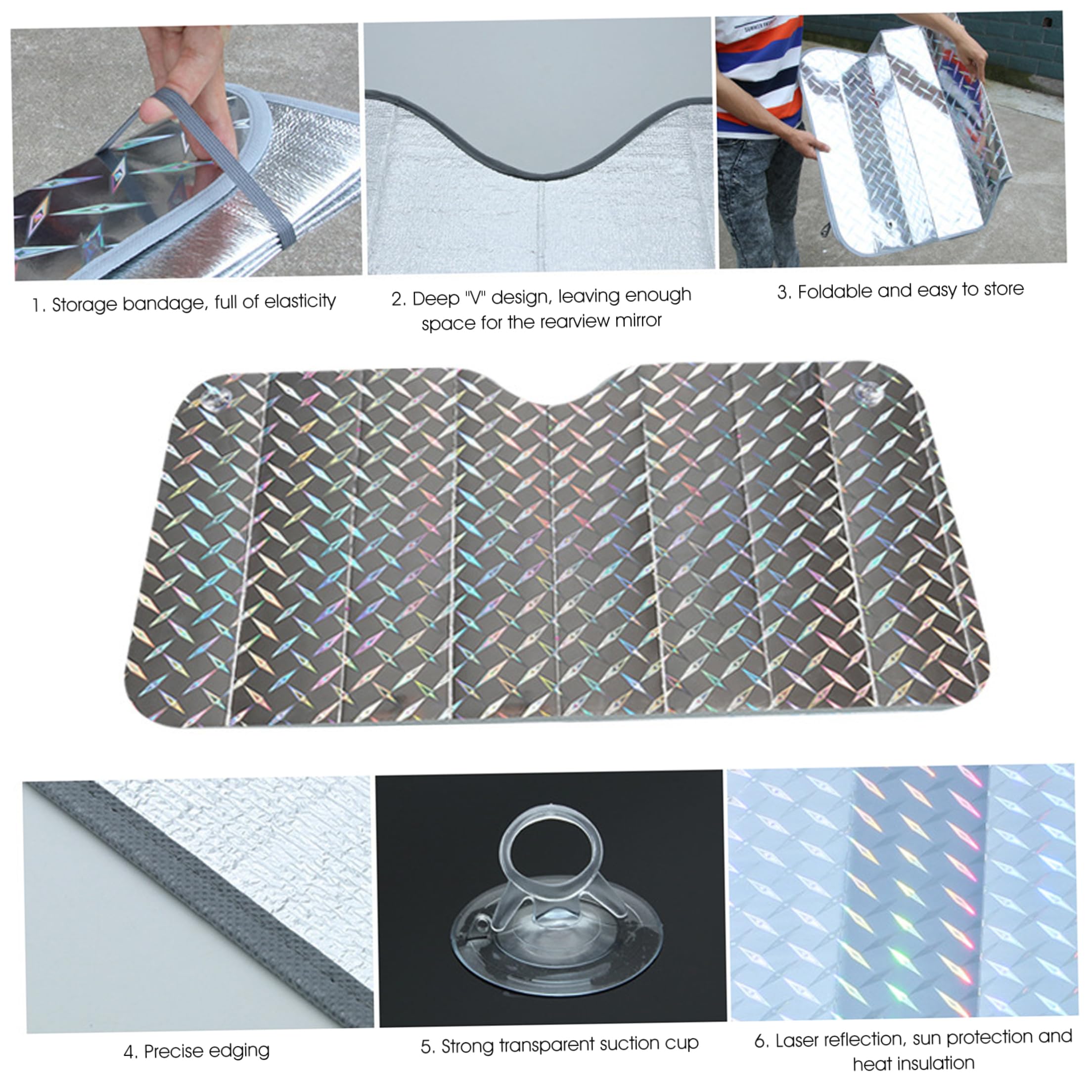 Parasol Plegable para Parabrisas de Coche, Parasol para Parabrisas para Interior de Coche, Aislamiento térmico Reflectante para hatchbacks, para de