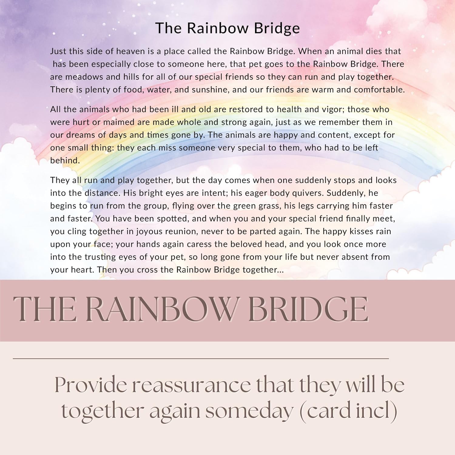 Pet Memorial Wind Chime - Dog Memorial Gifts for Loss of Dog - Bereavement Gifts – Pet Remembrance Gift in Memory- Paw Print Windchime with Rainbow Bridge Card