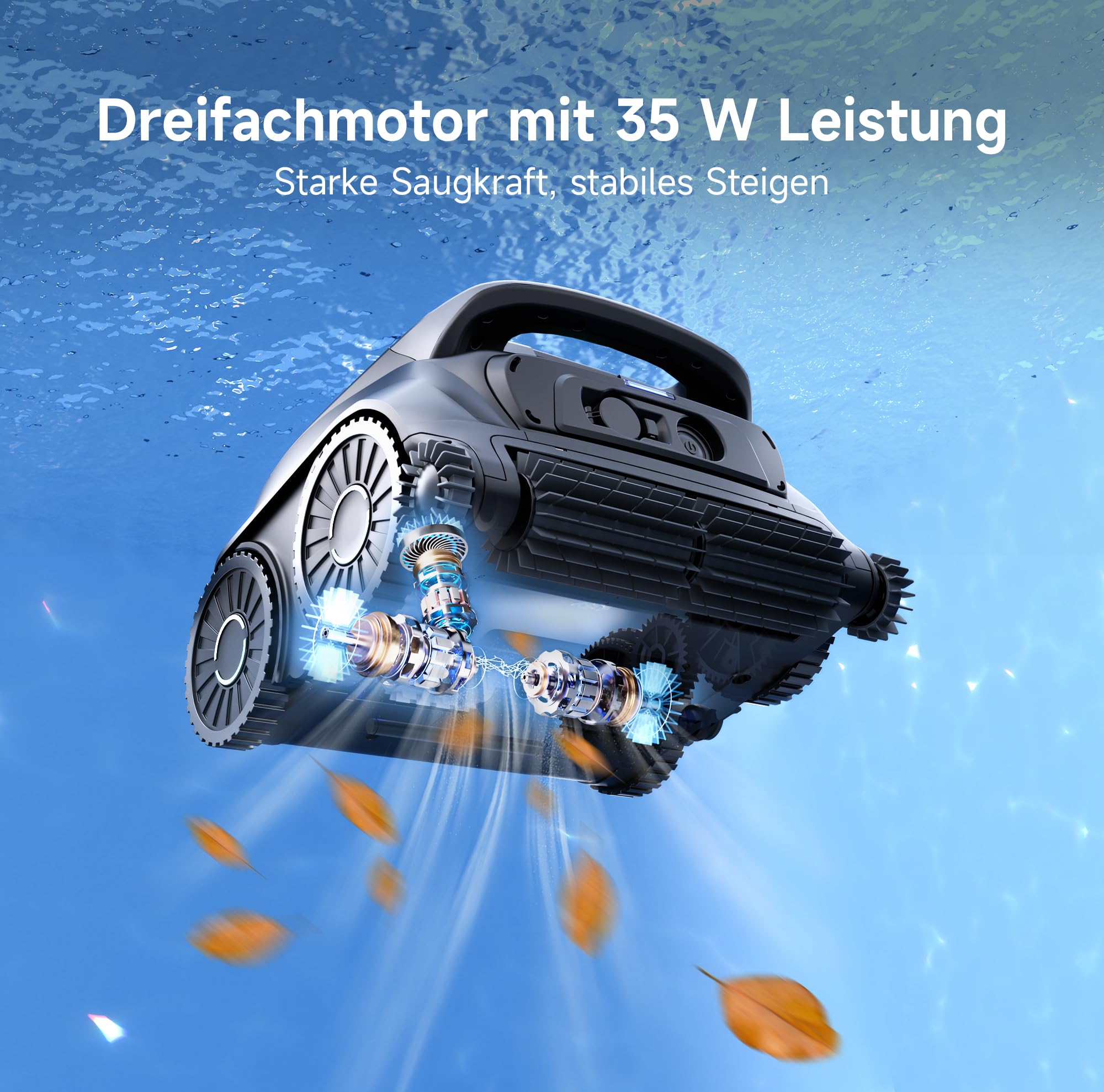 WYBOT B1 Akku-Poolroboter für kleine Pools, Leichter intelligenter Poolreinigungsroboter mit App-Steuerung, Wand- und Bodenabdeckung, Zwei Seitenbürsten, bis zu 100 Minuten Laufzeit, Schwarz-Grün
