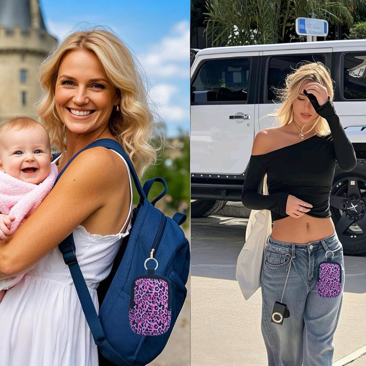 Neoprene Hand Sanitizer Holder Compatible with Touchland, Shockproof Protective Sleeve with Zipper & Snap Hook, Travel Case - Image 4