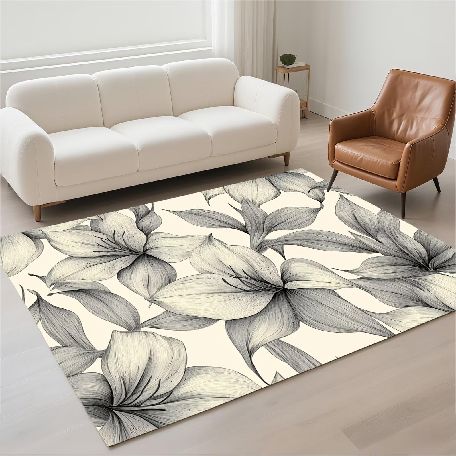 Tapis de cuisine moderne 50x80cm lavable et imperméable style feuilles