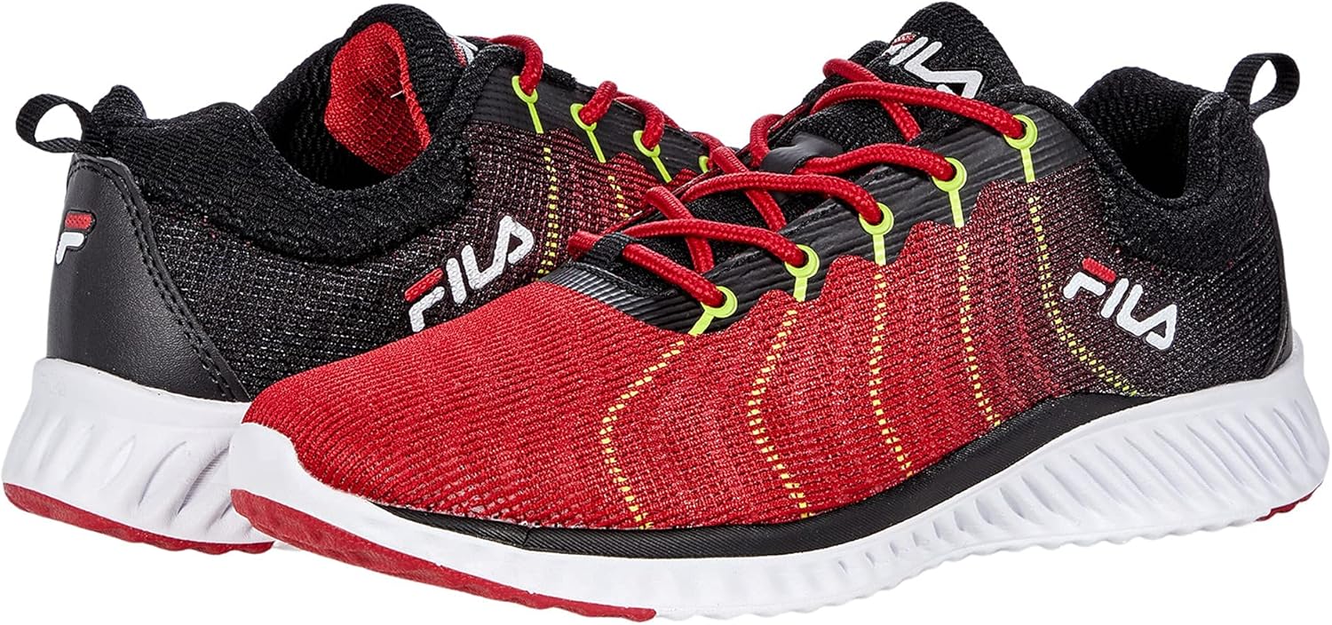 Fila ガールズ ブレイズホーク 2 (小さい子供/大きい子供), フィラレッド/ブラック/セーフティイエロー, 3 Little