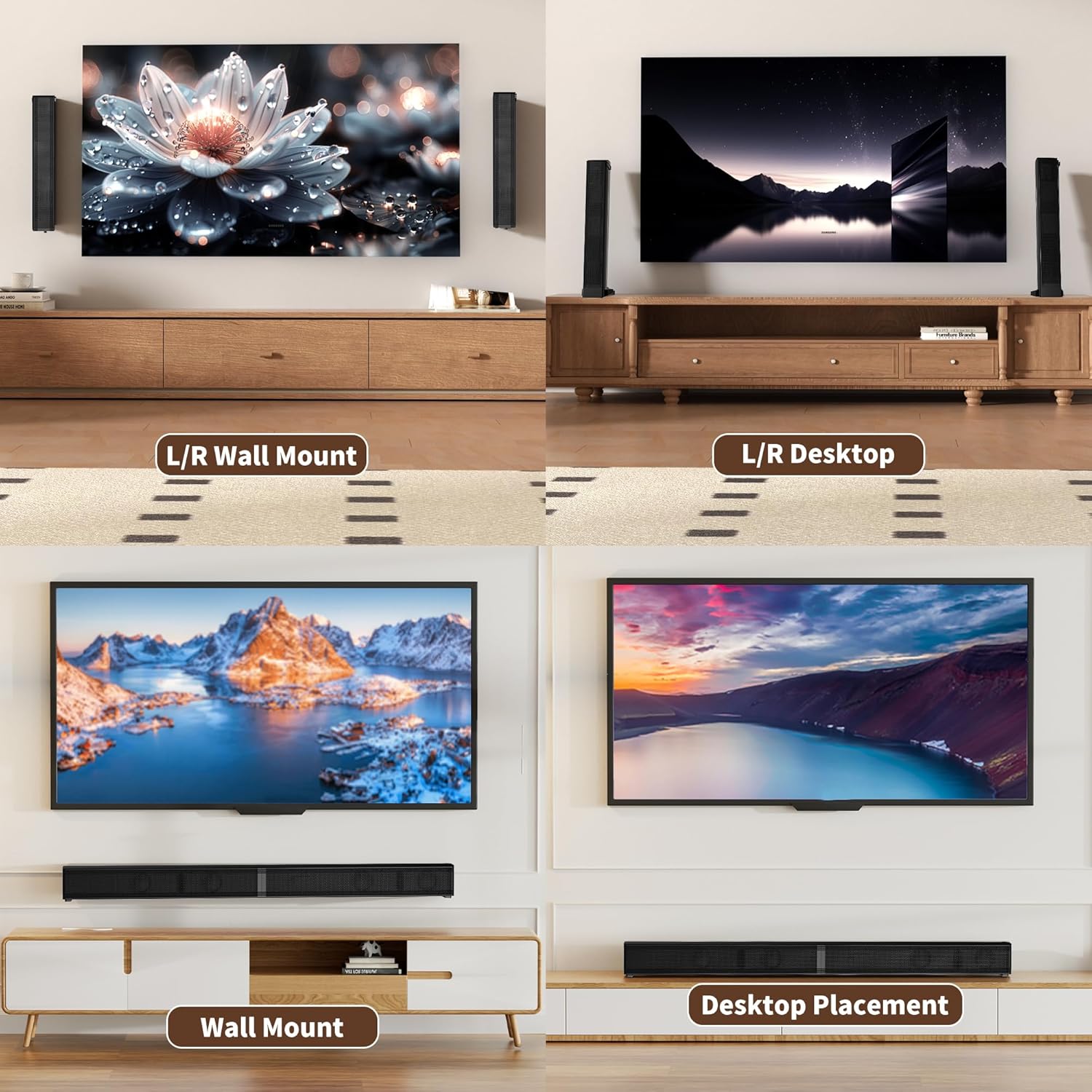 2.2 CH Soundbar for Smart TV, 2-in-1 Detachable Sound Bar for TV, Gaming Monitor, Surround Sound System, Bluetooth 5.3/HDMI-ARC/Optical/AUX Connections