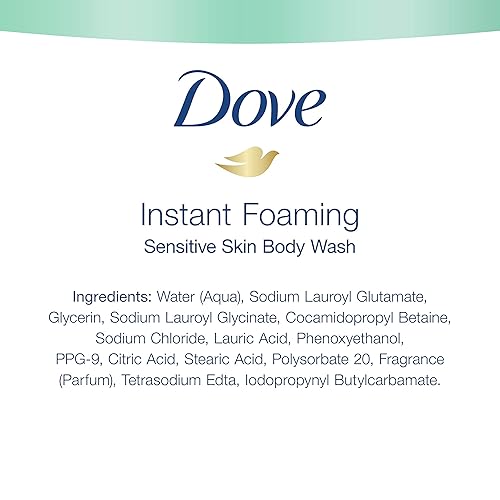 Miniatura 7 de Dove Gel de baño instantáneo espumoso, 4 unidades para una piel más suave y sensible que elimina eficazmente las bacterias mientras nutre tu piel,