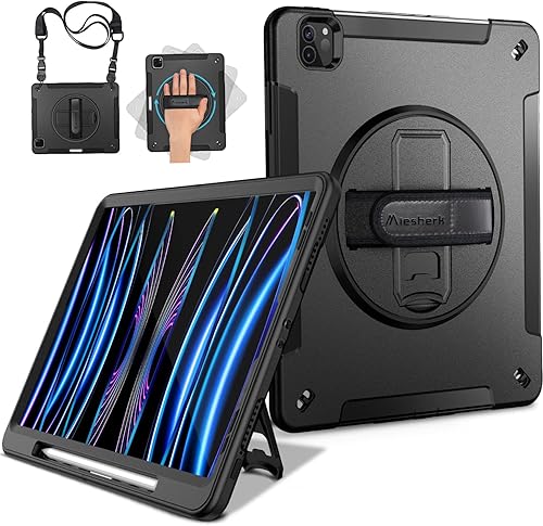 Miesherk Funda para iPad Pro de 11 pulgadas 20222021 funda para iPad Pro 11 de 4 generación, soporte giratorio resistente a prueba de golpes +