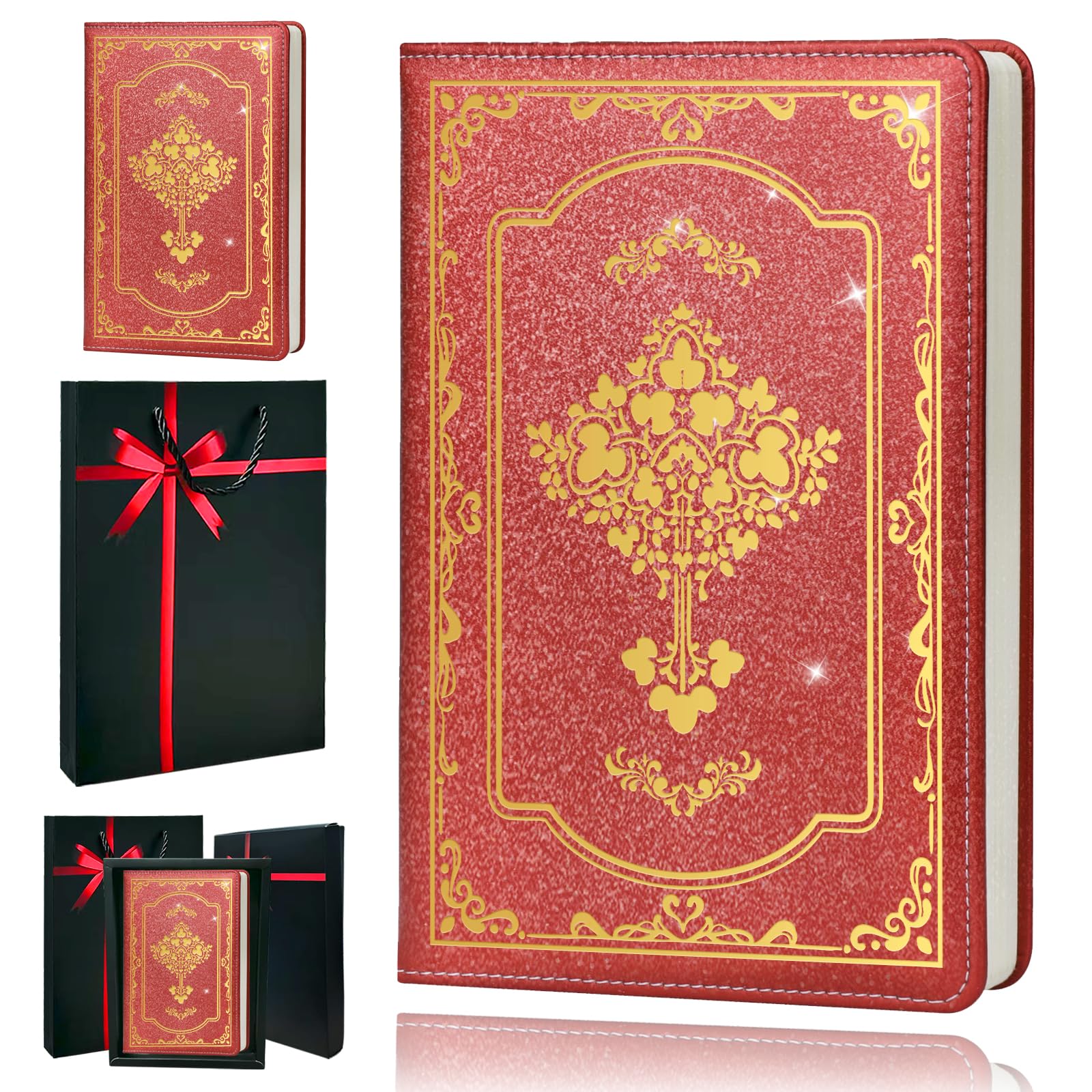 A5 Hardcover Leather Journal for Women - 200 Pages Premium Paper Christian Gifts Notebook,Cross Journal with 180° Lay Flat Design for Daily Diary, Prayer & Planning (Cross Red)