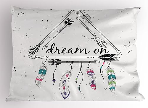 Miniatura 15 de Ambesonne Funda de almohada gris, lunares pequeños sobre fondo blanco, estilo retro, patrón tradicional pastel, funda de almohada decorativa de