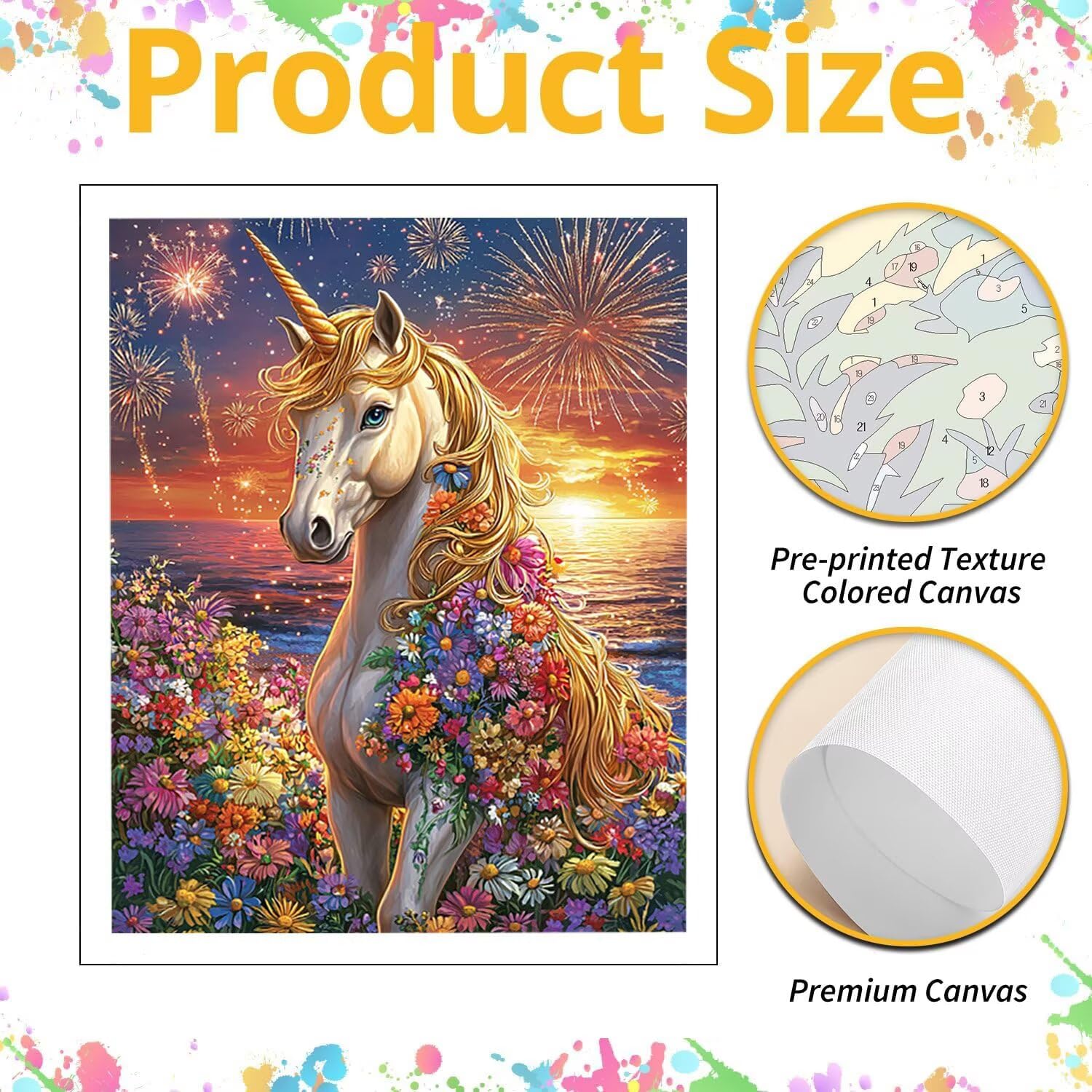 WEISHIWE Dipingere con i Numeri Adulti Unicorno, 80x100cm s-209 | Paint by Numbers Kit con Pennelli e Acrilico Pigmento, Fai da te Olio La Pittura di Numeri Kit, Decora la Casa, senza Cornice