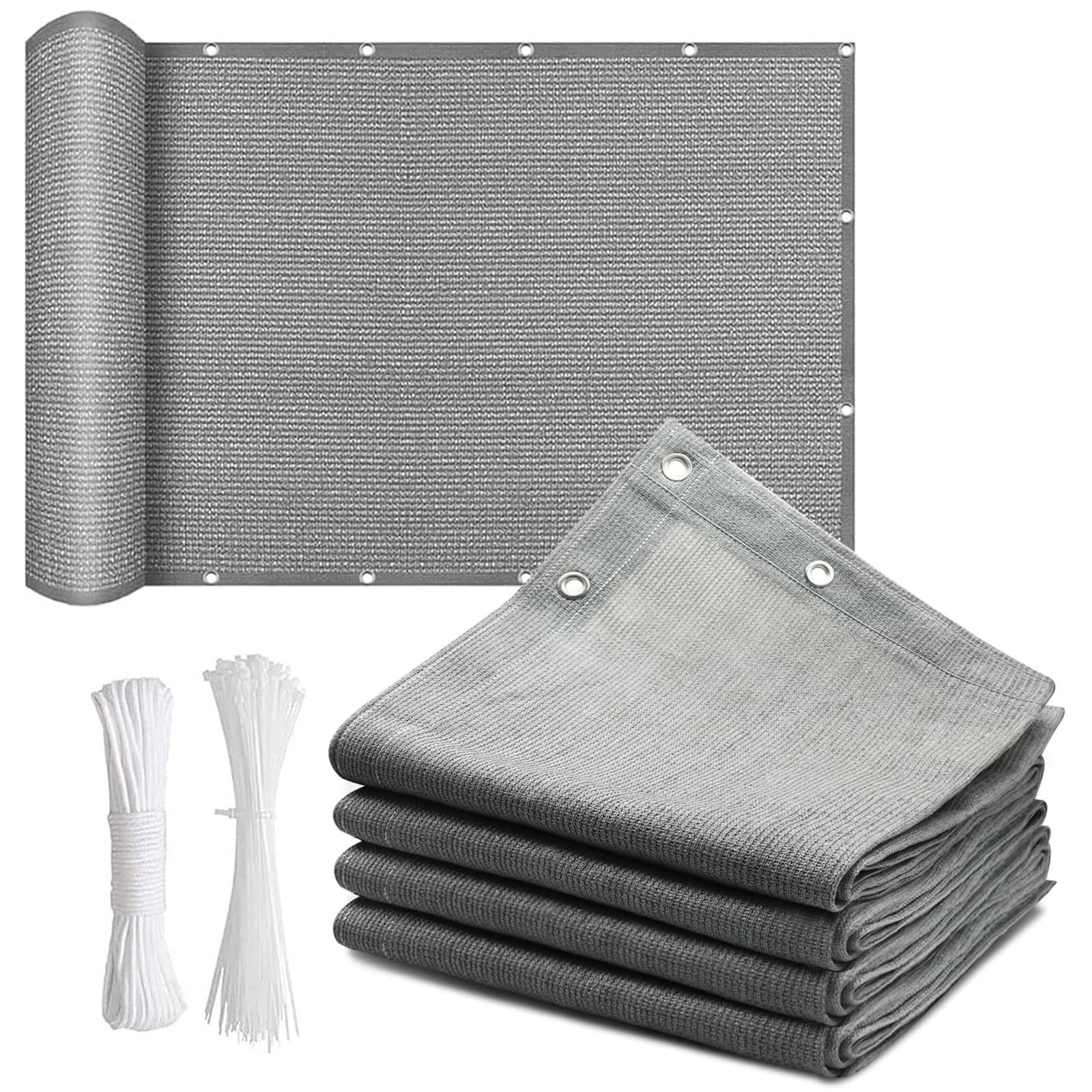WQPMNYG Rectangular Outdoor Shade NetWaterproof Sun Sail for Patios Backyards Pools & GardensBreathable Privacy Screen (Gray 3x5m / 9.8x16.4ft)