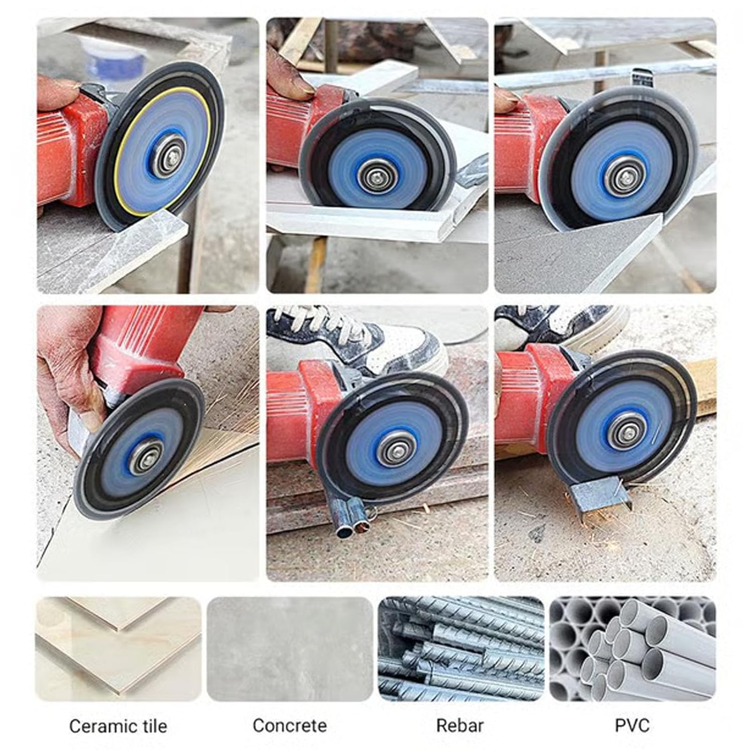 4.5" Multi-Material Cutting Blades, Diamond Multi-Purpose Saw Blades, 4.5 Diamond Blade for Grinder, Angle Grinder Cutting Discs for Metal Tile Stone Plastic PVC Glass Cutting (3Pcs)