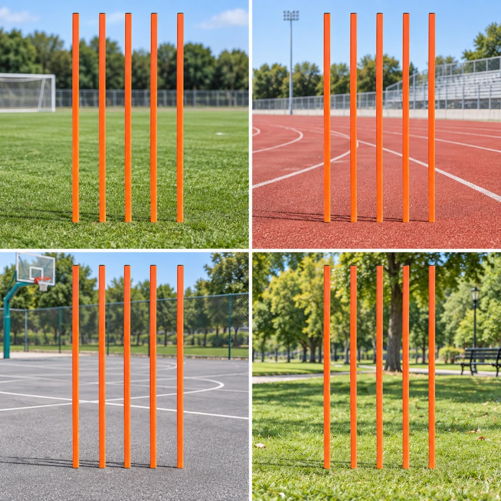 5 Pezzi Asta da Calcio PVC Allenamento Calcio Salvaspazio Attrezzo Sportivo per Club Sportivi, Calciatori