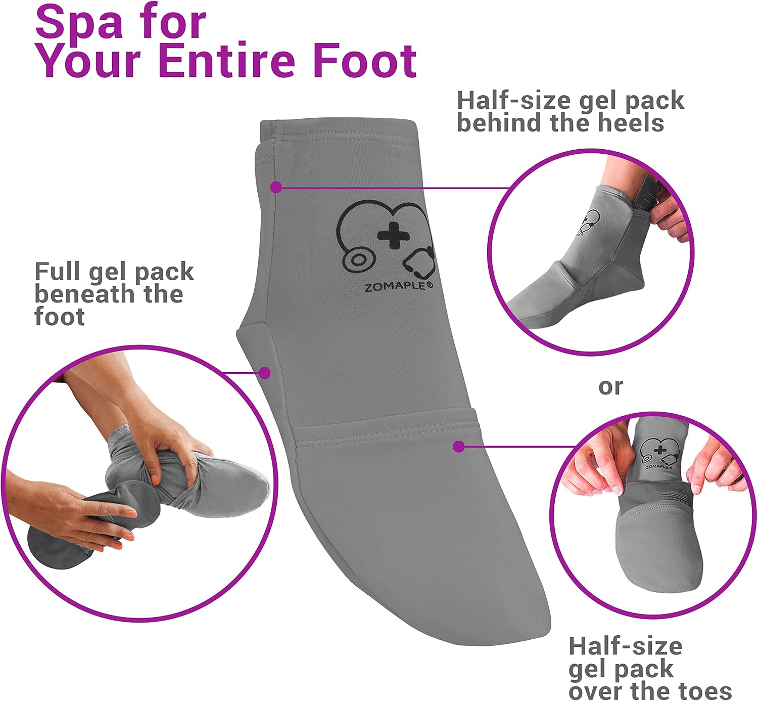 Zomaple Cold Therapy Socks, 2 Gel Packs for Neuropathy & Hot Feet Comfort image 5