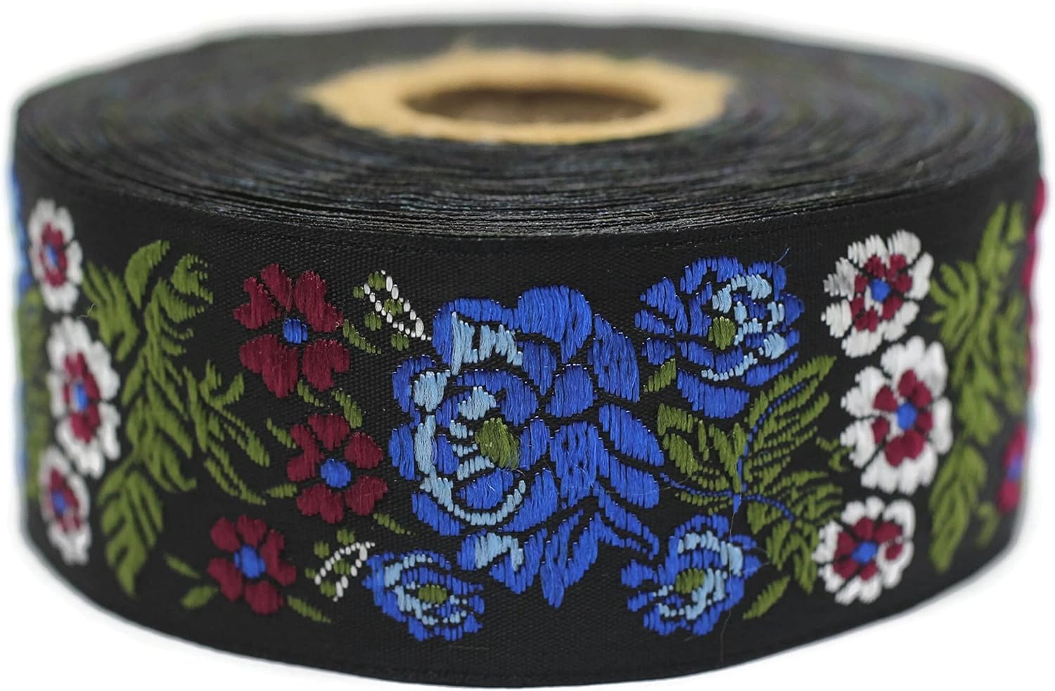 11 Yards Spool 1.37" Floral Red and Orange Woven Trim Jacquard Ribbon Vintage Costume Trims Home Decor 35097-V2