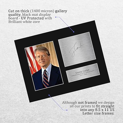Miniatura 10 de HWC Trading Autógrafo del presidente de los Estados Unidos, Jimmy Carter, USL, reproducción firmada enmarcada, impresión impresa, foto para