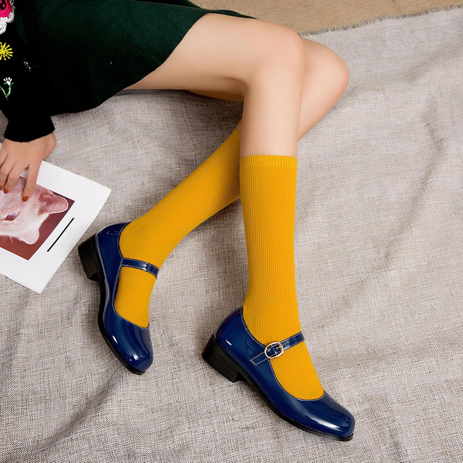 Bellirala Womens Patent Mary Jane Flats Closed Toe Comfortable Shoes - Image 6