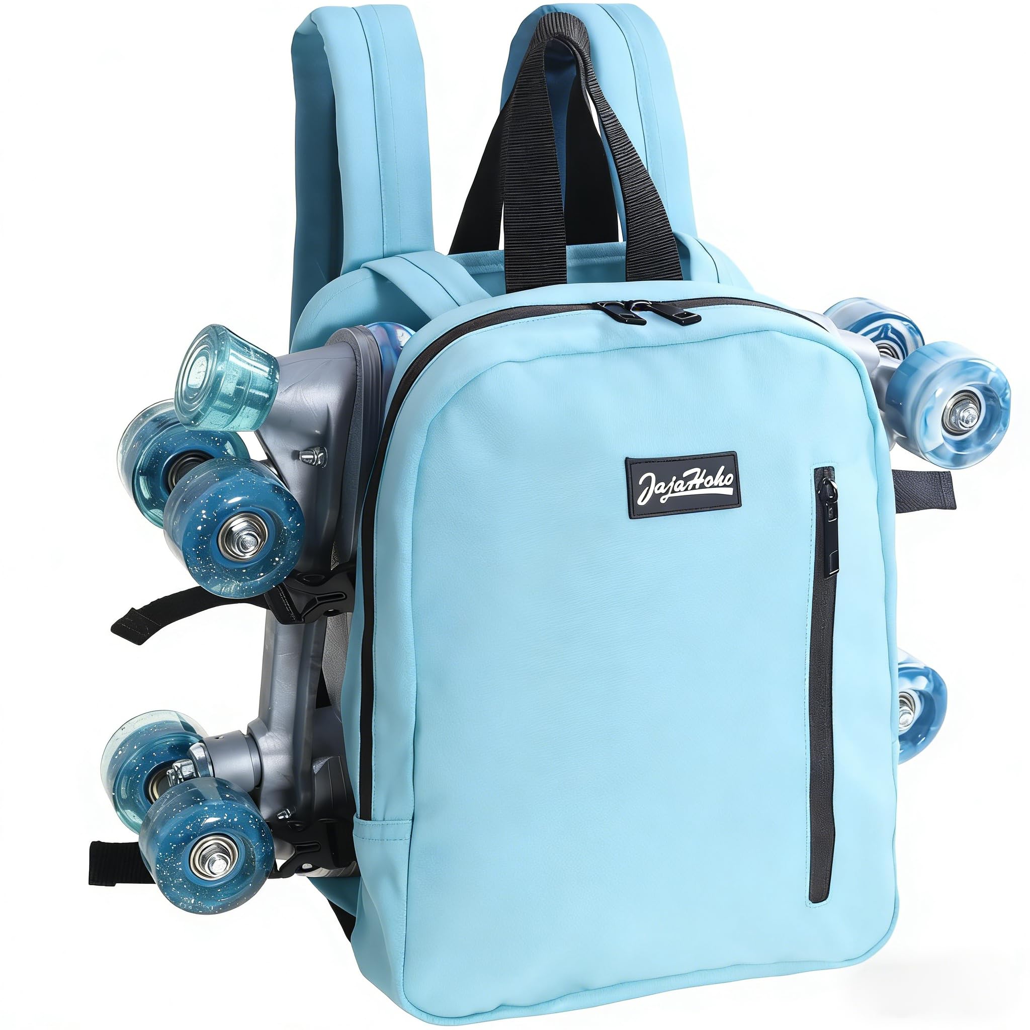JajaHoho Roller skates bags for Women Men, Multi-functional Sports Backpack for Rollerskates, Ice skates, Inline skates, Skate Gear Storage, Durable and Stylish, 11.8 x 9 x 2.8 inches (Light Blue)
