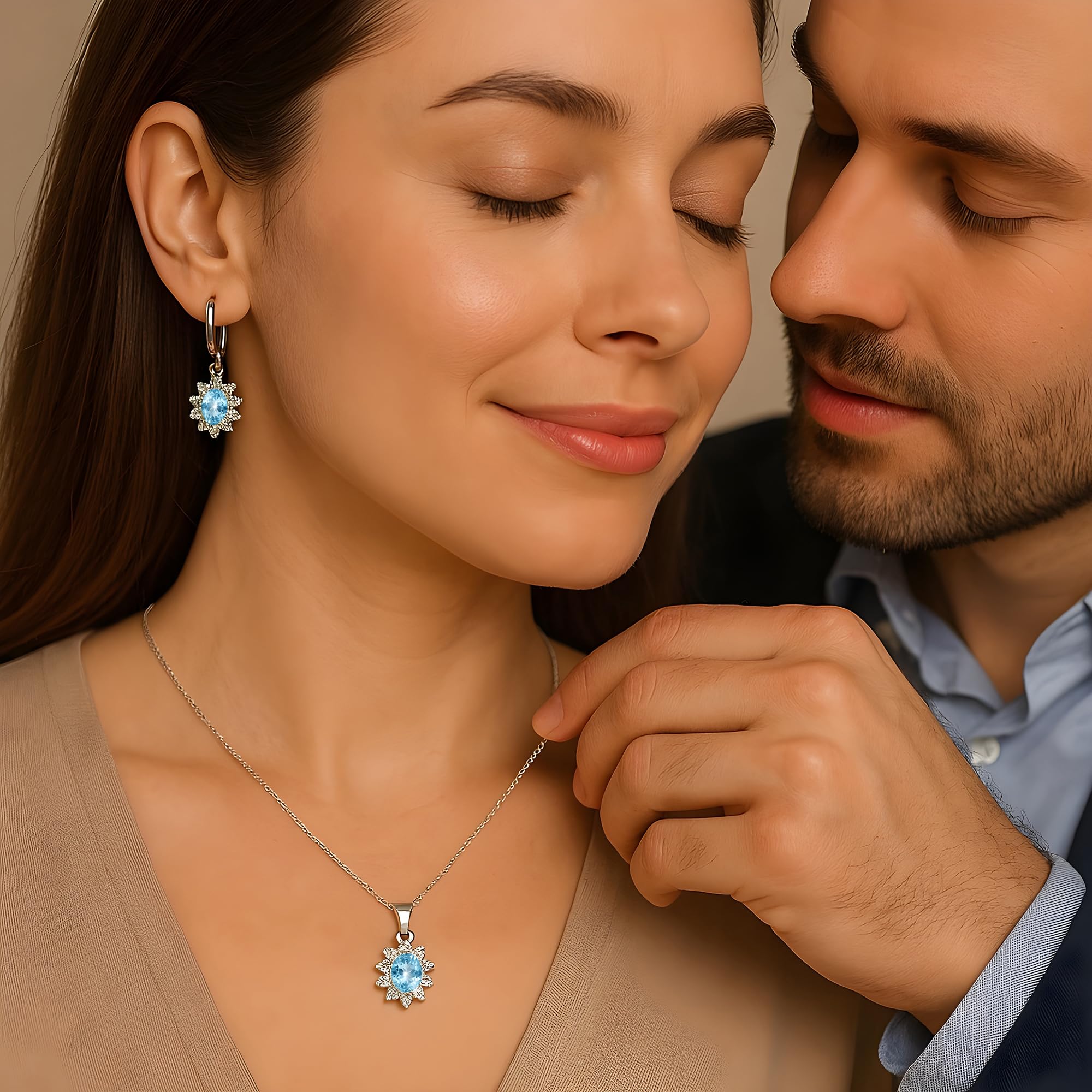 Esclusivo set di gioielli da donna in argento 925 con ciondolo e orecchini – Design elegante con zirconi – Gioielli senza tempo per tutti i giorni e occasioni speciali – Idea regalo per fidanzata