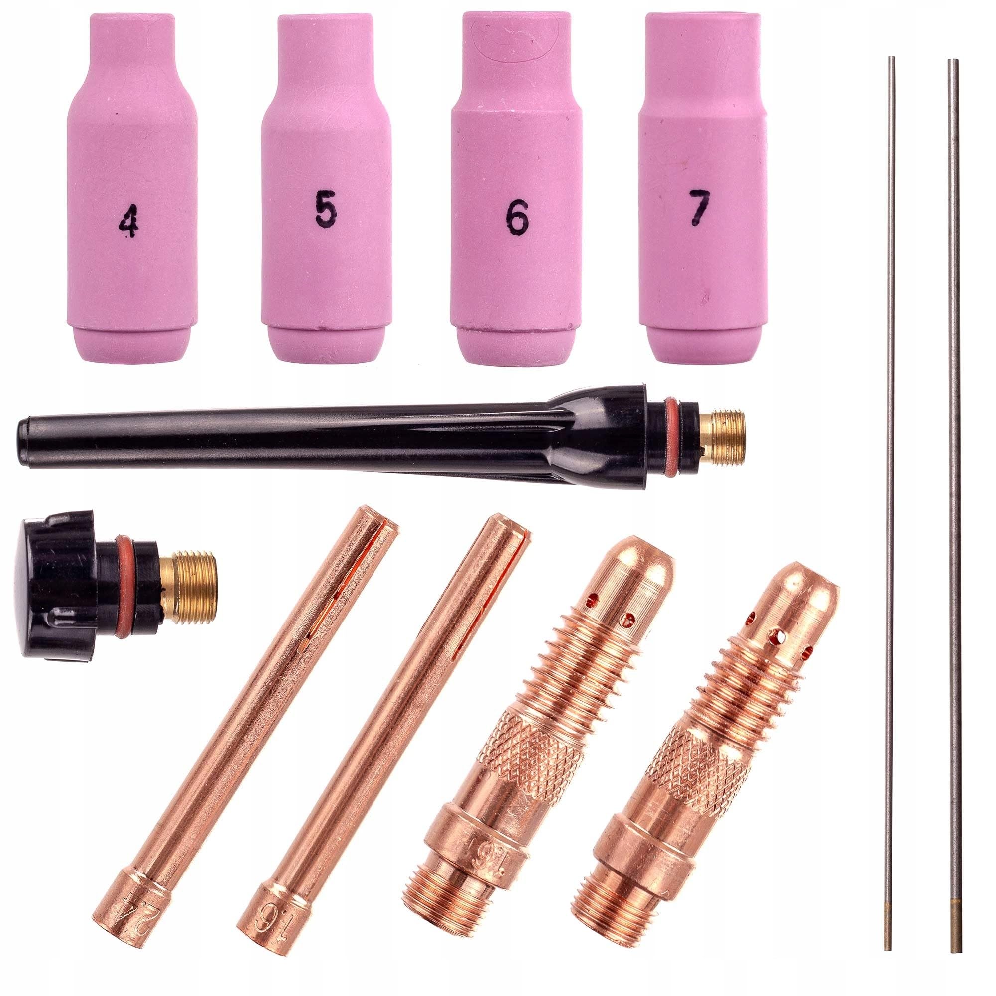 TC TECHNIC – Palnik spawalniczy TIG, pistolet spawalniczy – kompletny zestaw akcesoriów, średnica wtyku 9 mm, złącze typu 21, elastyczny palnik typu FLEX 4 m, z zaworem regulacji gazu