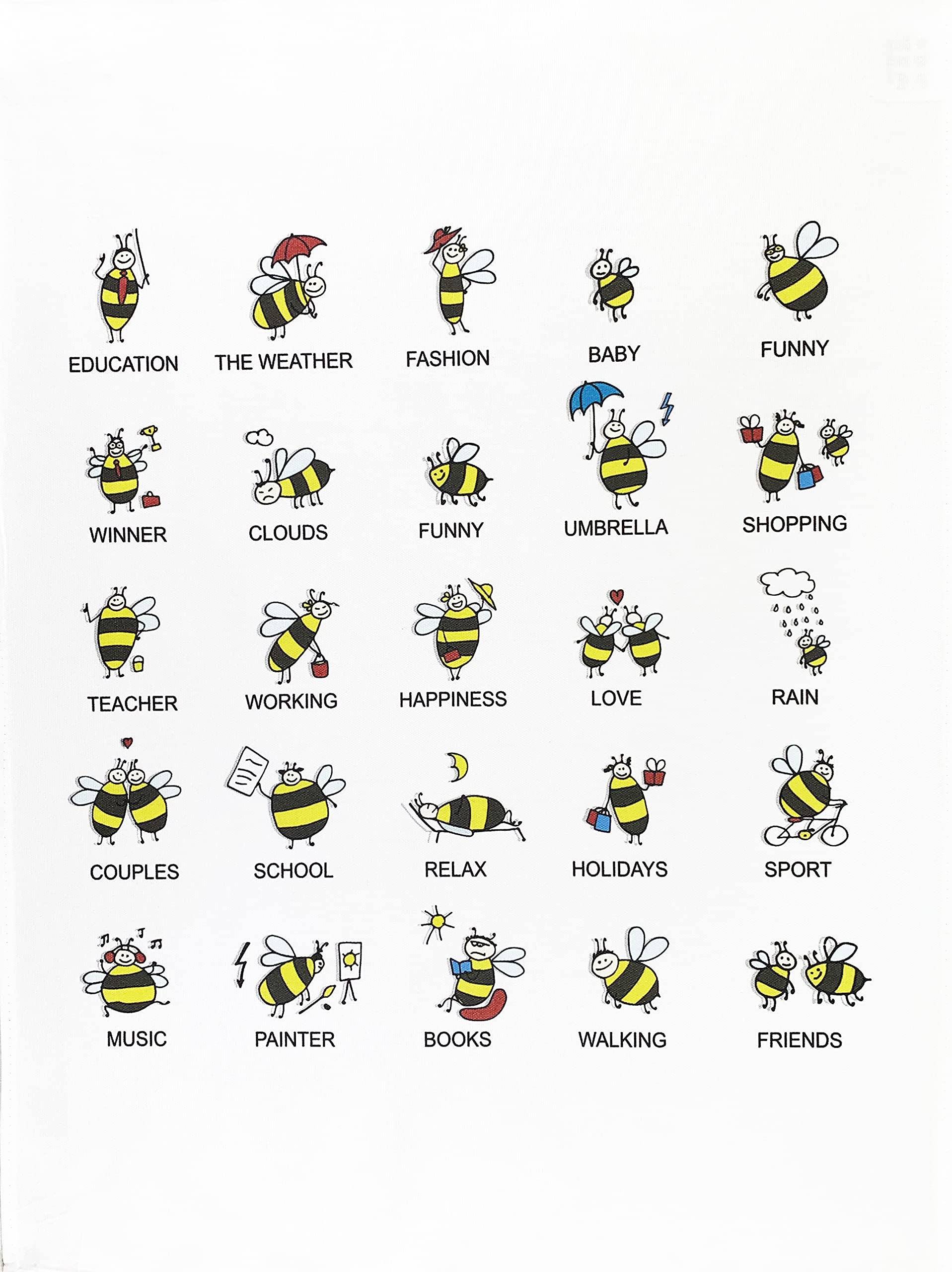 Half a DonkeyThe Busy Bees - Large Cotton Tea Towel