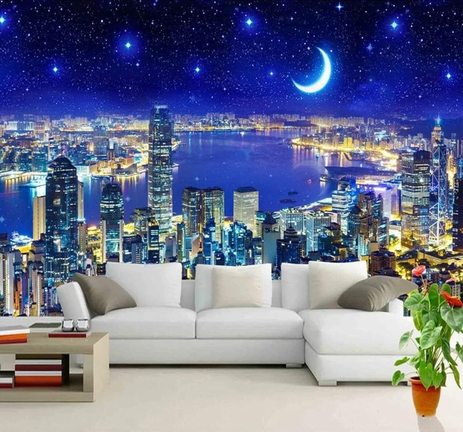 XLMING Ethereal Starry Sky River Architecture Night Scene 3D Wallpaper Luxury Home Dining Decor Paste Sofa Living Room The Wall for Bedroom Mural-400cm×280cm