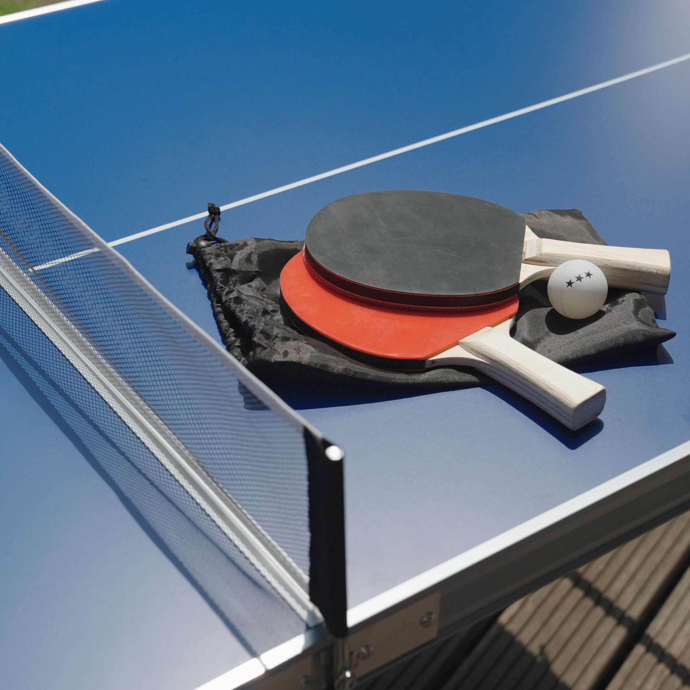 Tischtennistisch klappbar Fabula für Kinder und Jugendliche, Indoor & Outdoor Tischtennistisch midi groß 165x84x72, FASports Tischtennisplatte faltbar mit Netz, Schläger, Ball