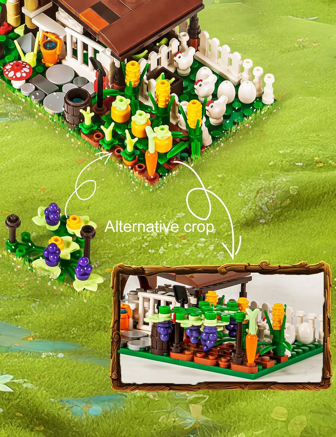 Close-up of alternative crops and farm details