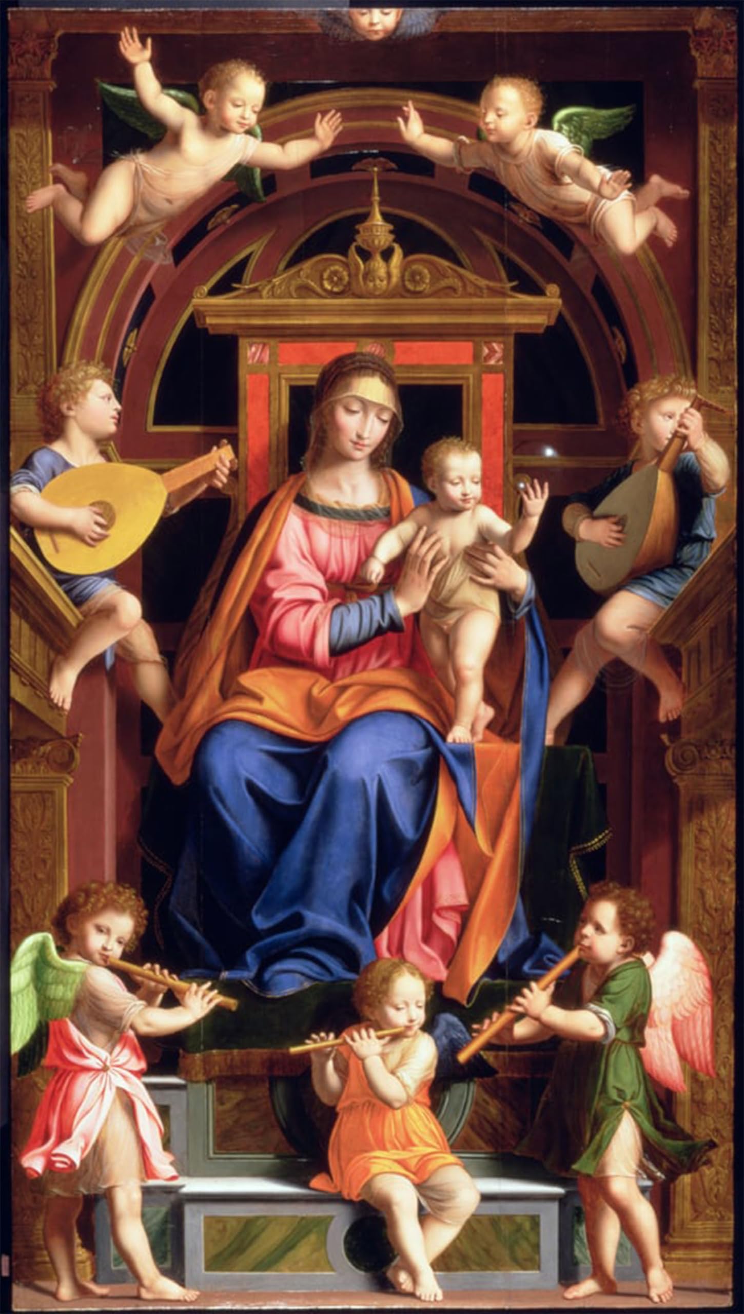 ARTXLXXBN Famous Painting Art Wall Decor Abstract Art Picture Lady and Child Enthroned by Bernardino Luini Animal Pictures for Home Decor 60x90cm