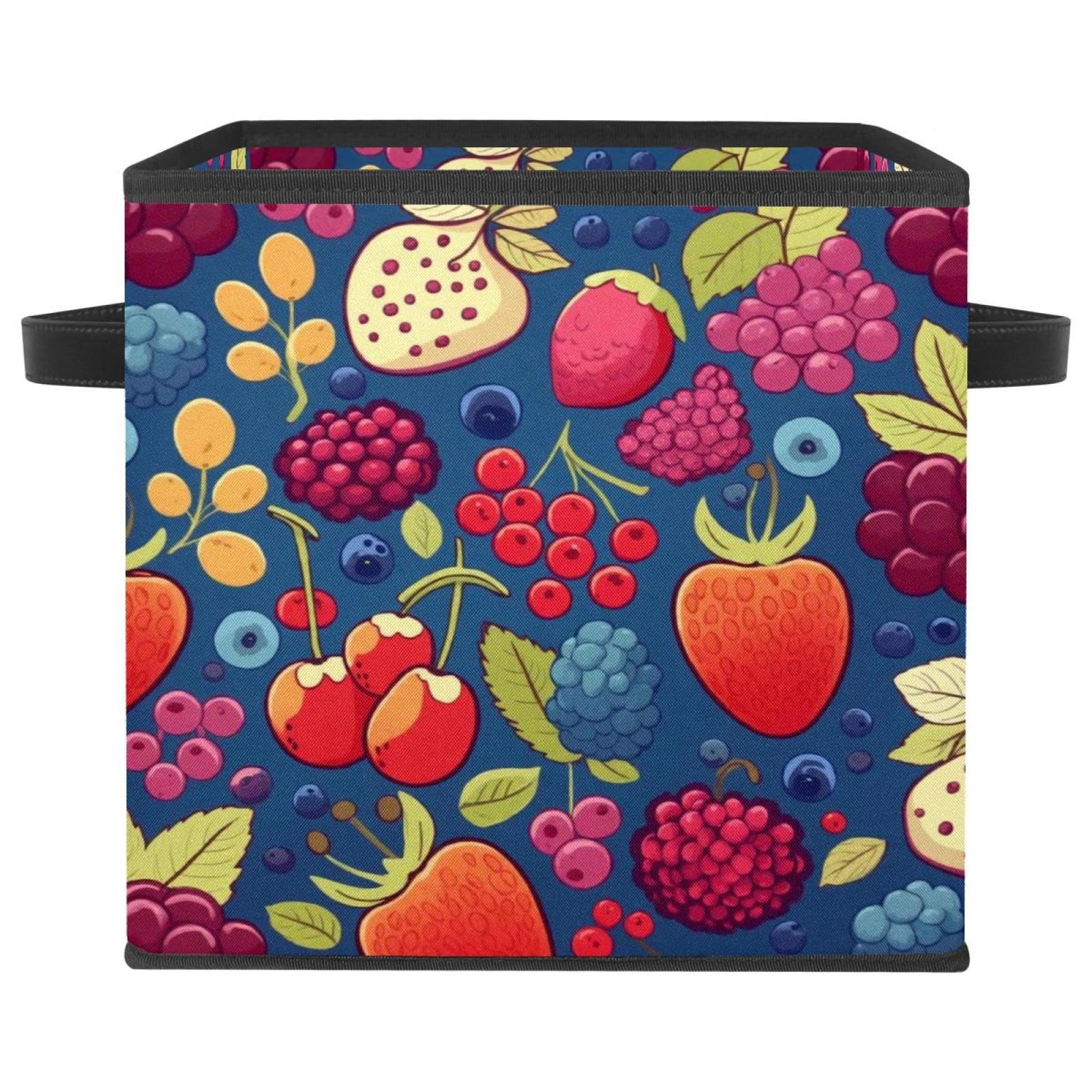 Panier de rangement pliables en tissu Berry Printing pour en finir avec le désordre des vêtements