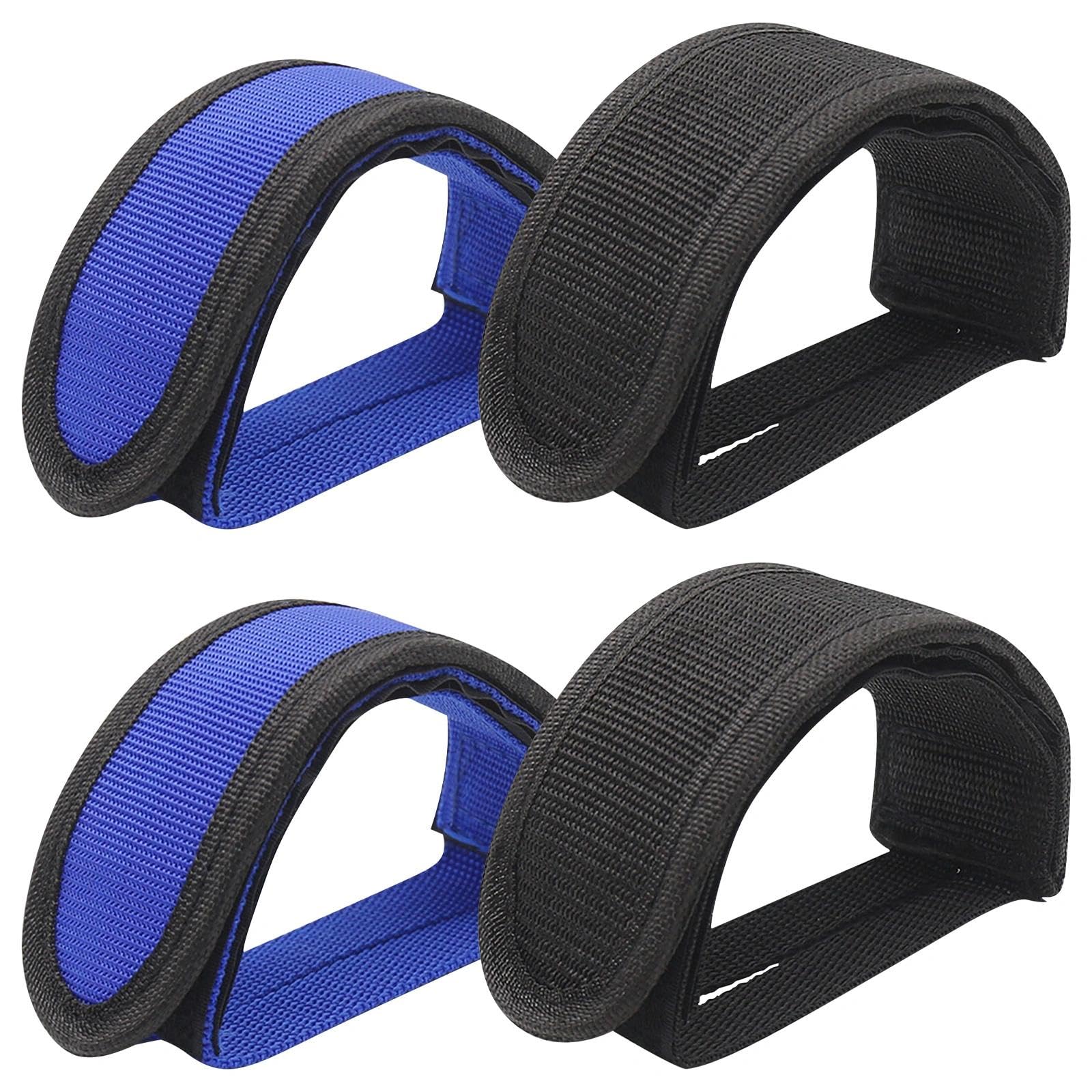 4 Pcs Anti-Slip Bike Pedal Toe Cycle Clips Straps, Kids Bike Pedal Straps, Universal Adjustable Feet Strap for Bicycle Cycle Home or Gym