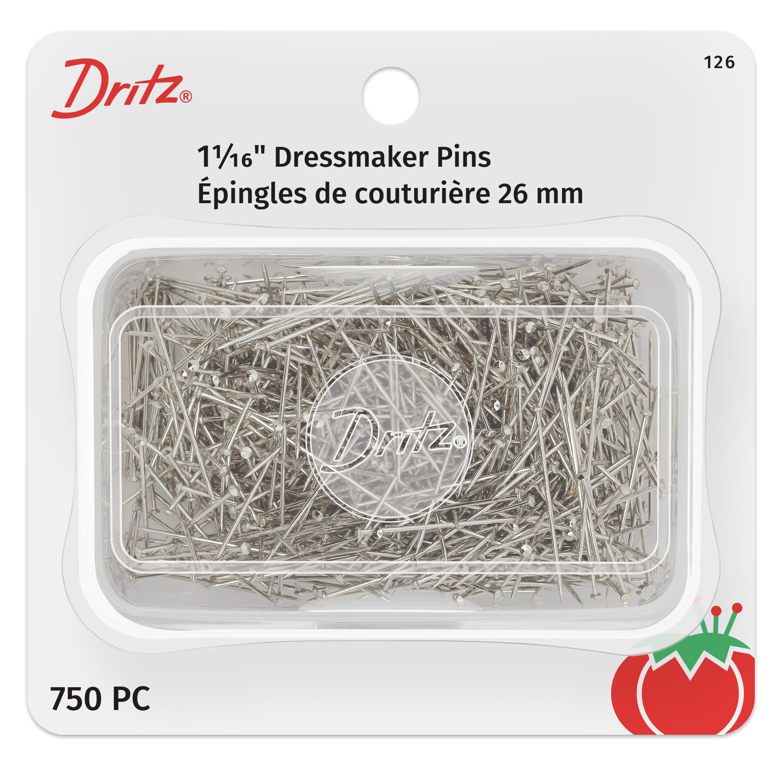 Dritz 126 Dressmaker Pins, 1-1/16-Inch (750-Count)