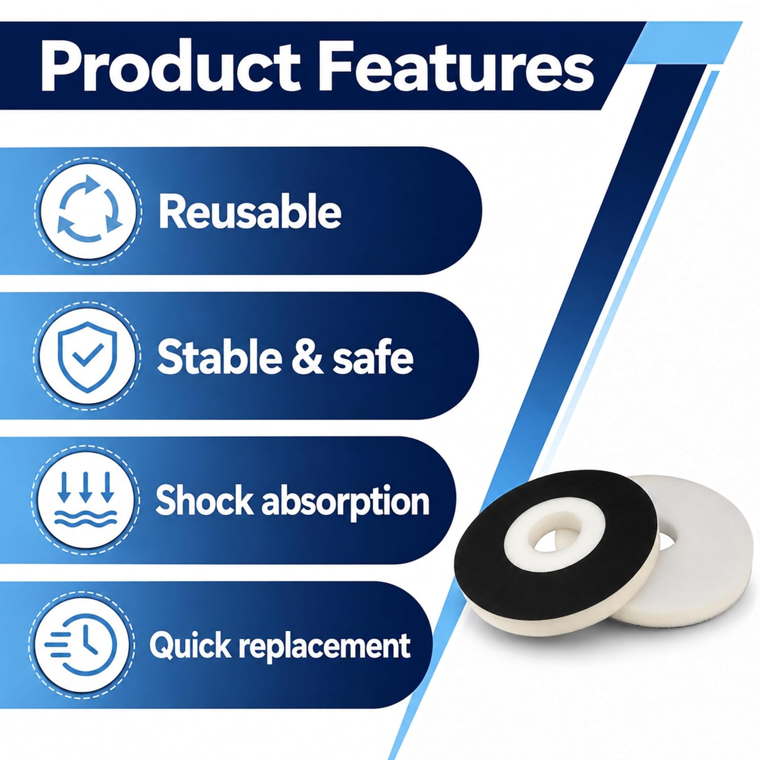 6PCS 9" Discs Sanding Backup Pads Compatible with Porter Cable 7800 Drywall Sander, Fits for Most 9" Discs Sanding Tools, Foam Backed for Durability and Reusable