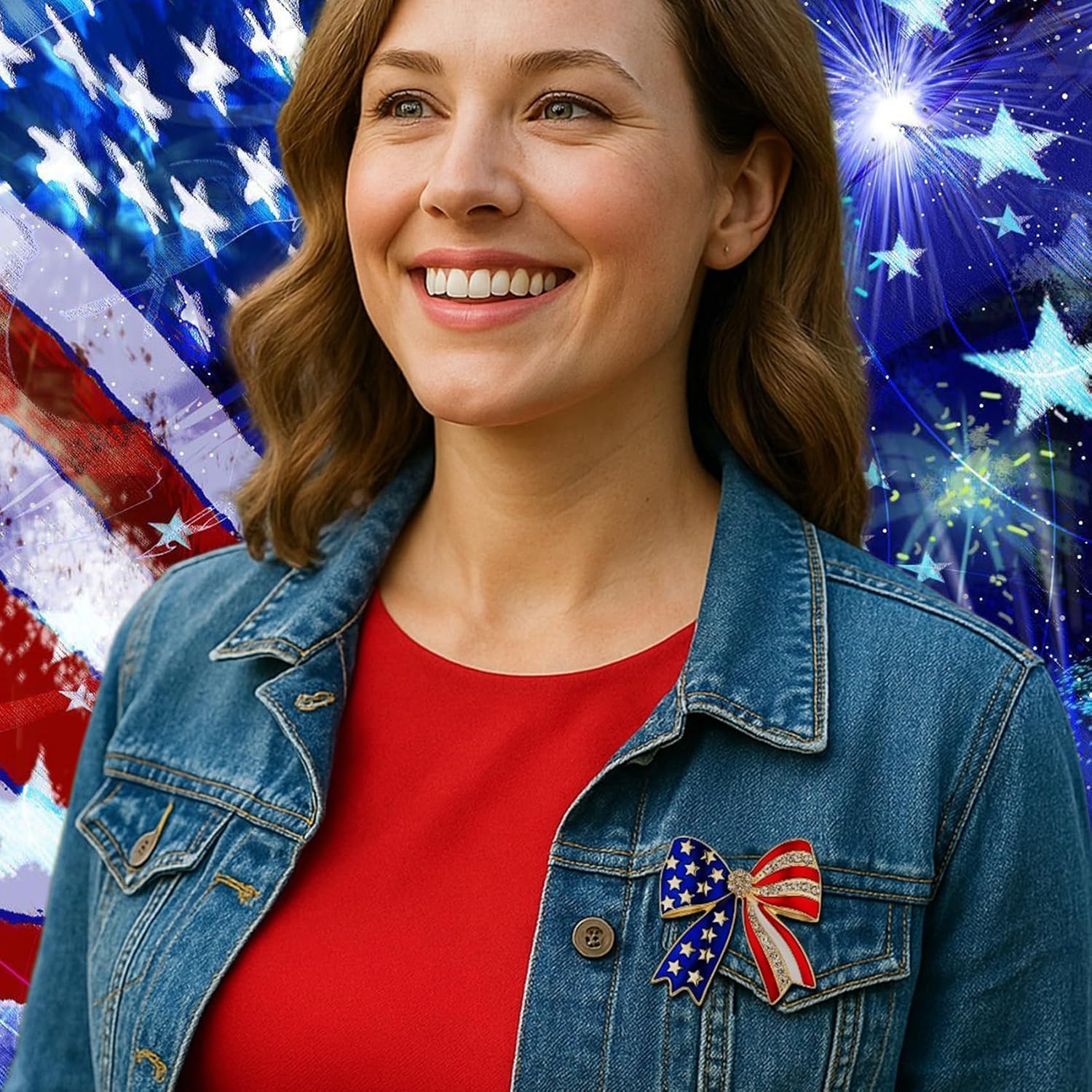 American Flag Pin and Earrings Bundle image 4