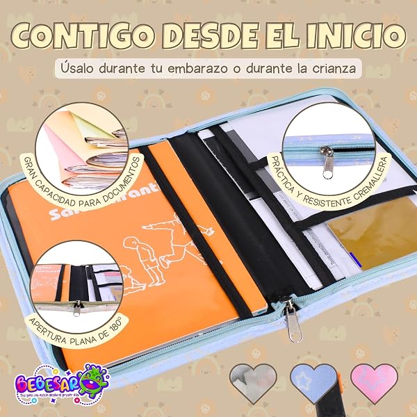Protège Carnet de Santé Bébé Imperméable - Pochette Carnet de Santé - Cadeau Parfait pour Nouveau-né (Beige) - 4