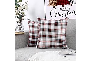 White Tartan Plaid Christmas Pillow Covers 20x20 Set of 2 Outdoor Christmas Pillows