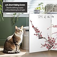 Vista 5 de Red Lantern Pantalla plegable de lona corta de doble cara de 2 pies con 3 paneles independientes y separador para dormitorio moderno